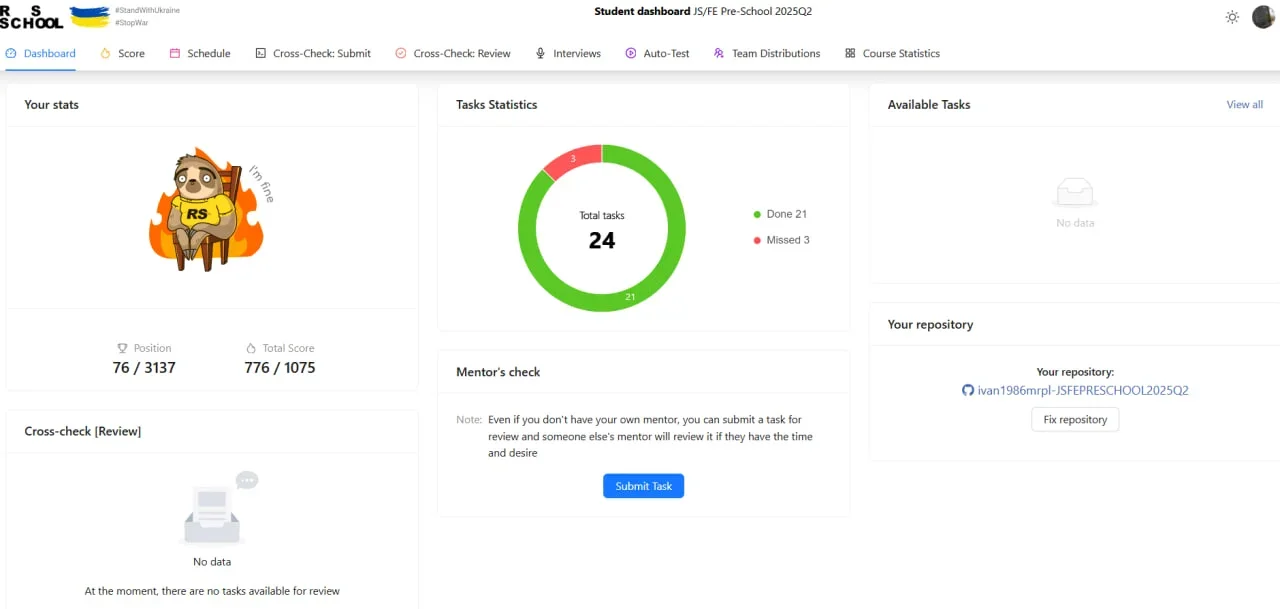 JS / Front-end Pre-school Course RS School